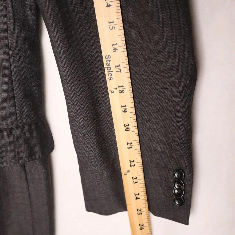 Gucci Tom Ford Era Designer Men's IT48/US38 Gray 3-Button Wool Bazer Suit Jacket